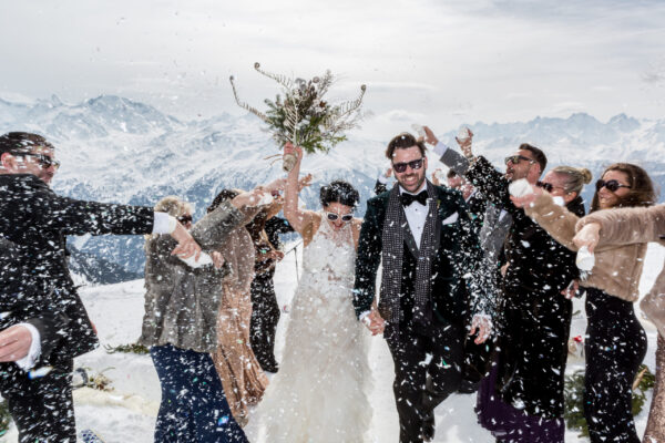 confetti alpine wedding